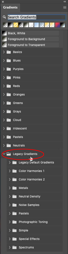 how to load legacy gradients into photoshop