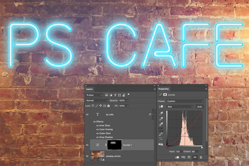 How to create a neon glow in Photoshop, layer style and font included.