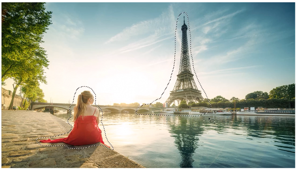 woman and eiffel tower selection