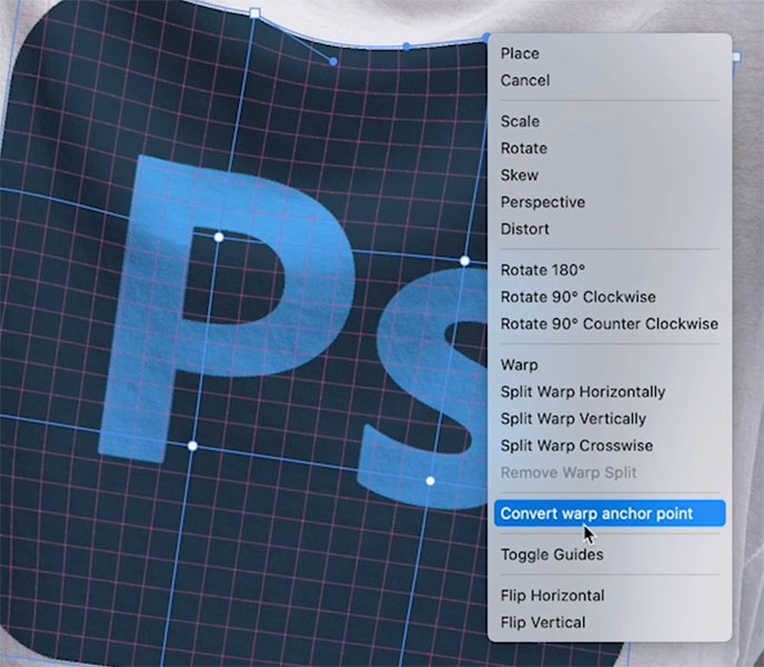 new feature to seperate handles on photoshop warp