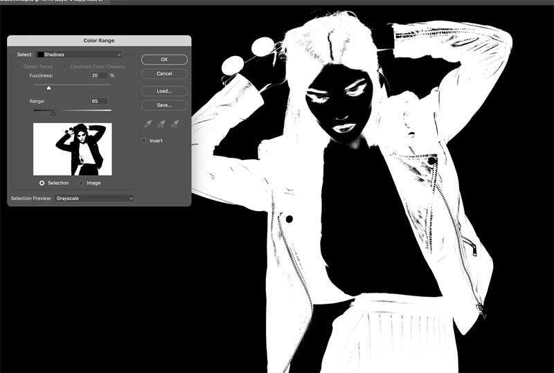 how to select black in photoshop